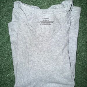 Calvin Klein Light Gray V-Neck Tee